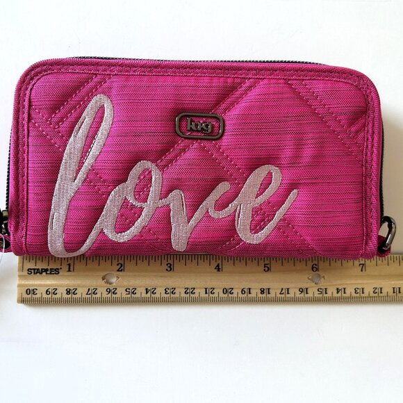 Lug Whirly Love RFID Wristlet Wallet Brushed Rosette Pink with Bubble Pink Love - Picture 10 of 12